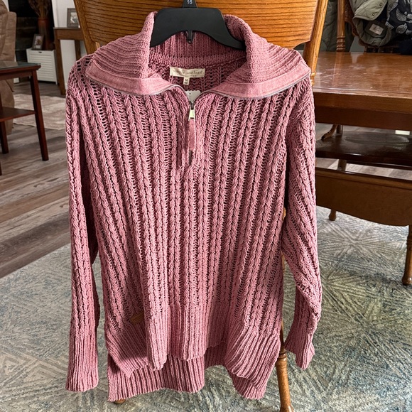Simply Southern 1/4 Zip Soft Knit Sweater in Soft Plum NWT Med $39.99 - Picture 3 of 7